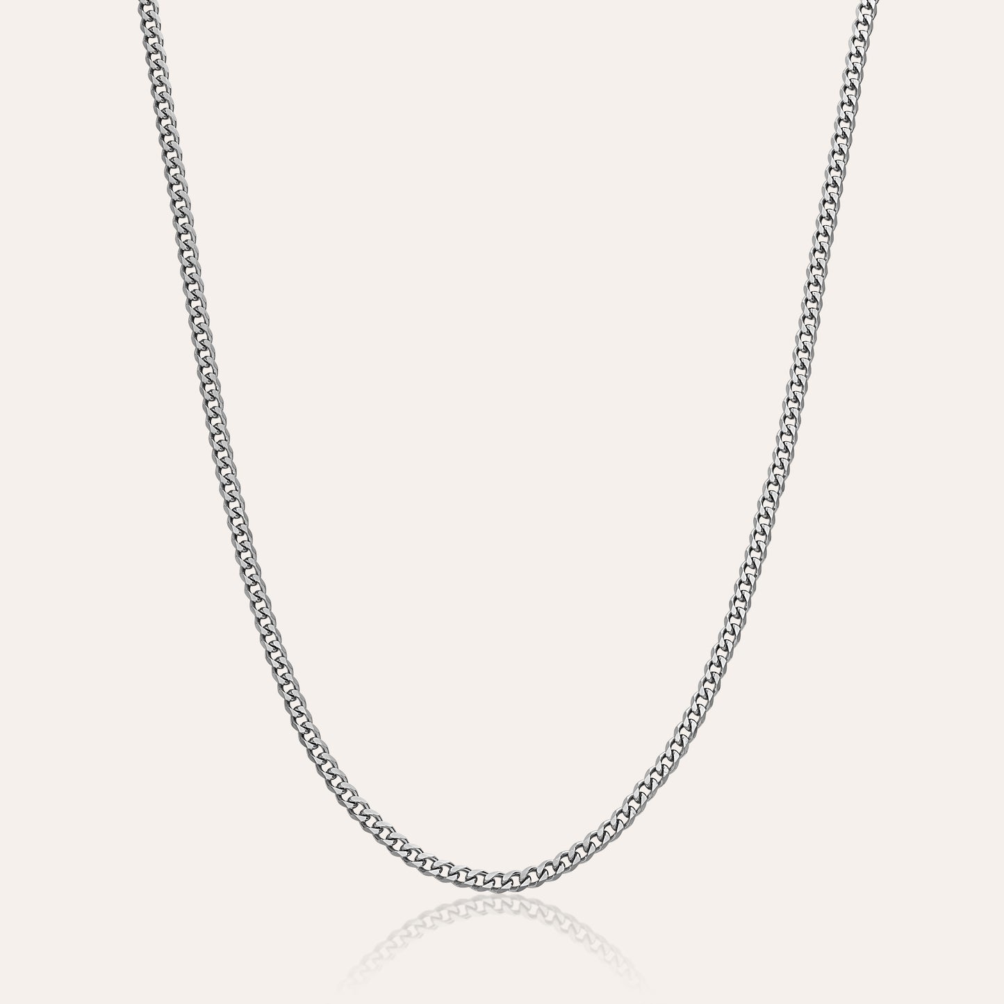 שרשרת גורמט כסף 3 מ״מ עם תווית חריטה