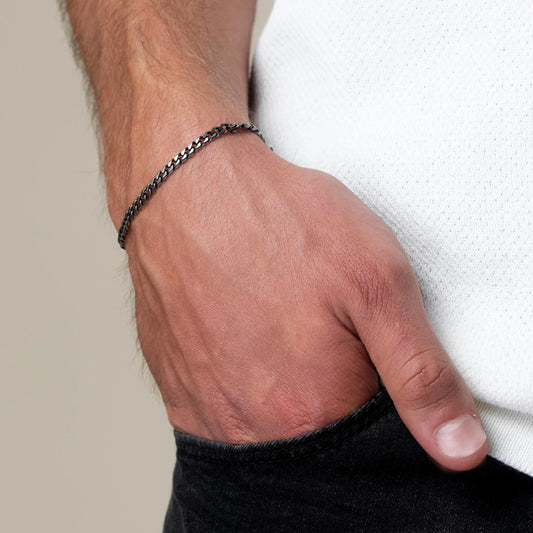 צמיד לגבר - ליאל כסף מושחר