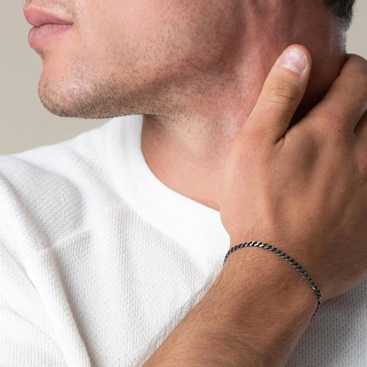 צמיד לגבר - ליאל כסף מושחר