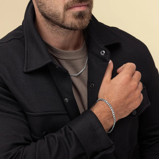 סט צמיד ושרשרת - ליאון כסף