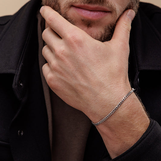 צמיד לגבר - ליאל כסף מבריק