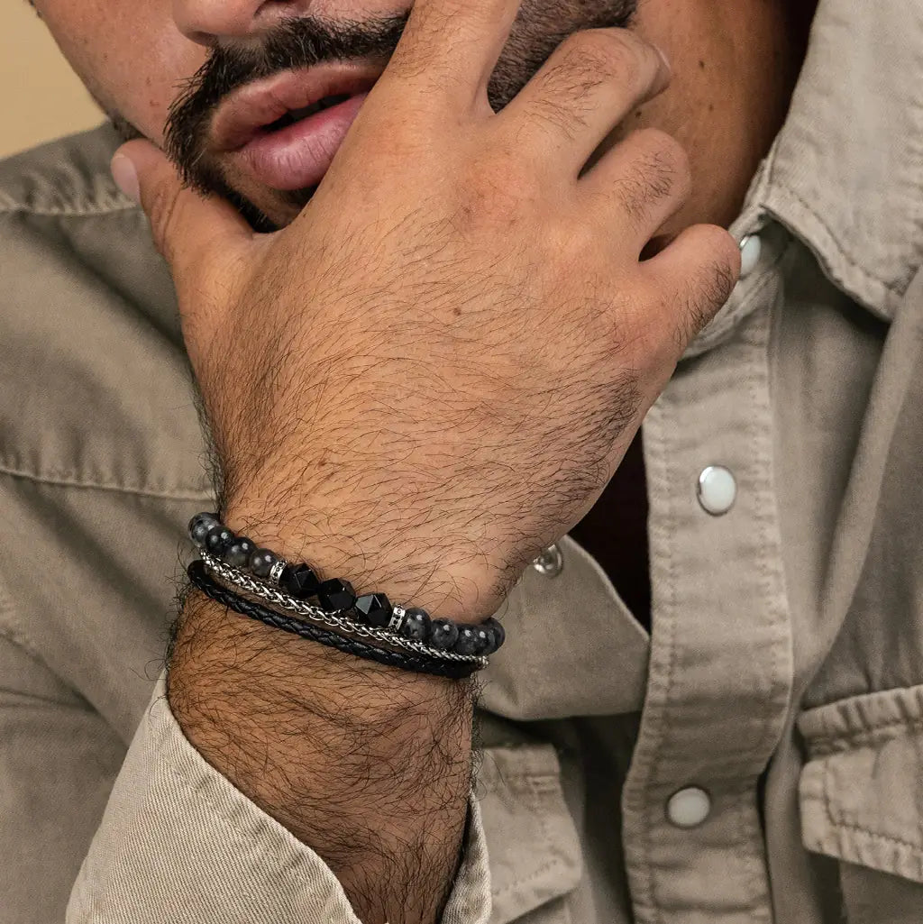 סט צמידים לגבר - סט כריסטיאן