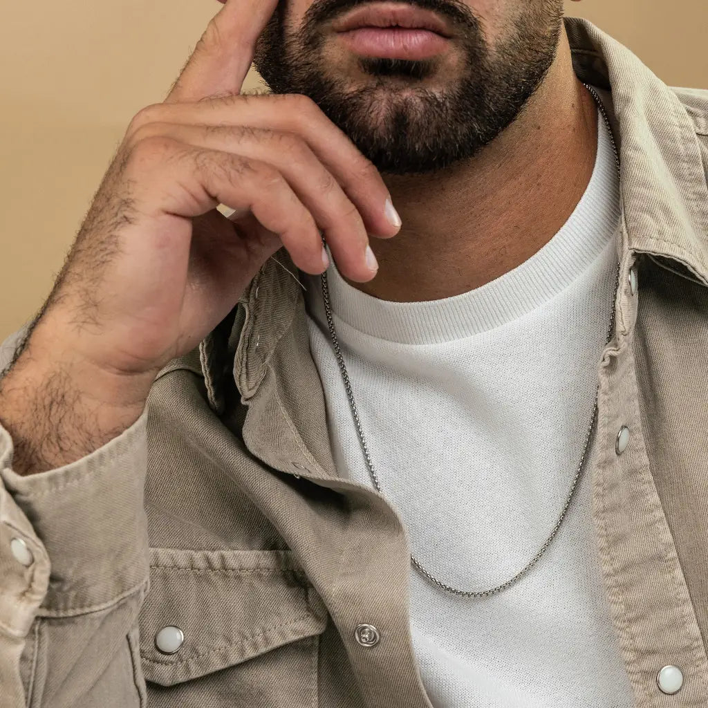 שרשרת לגבר - שרשרת ברונו כסף