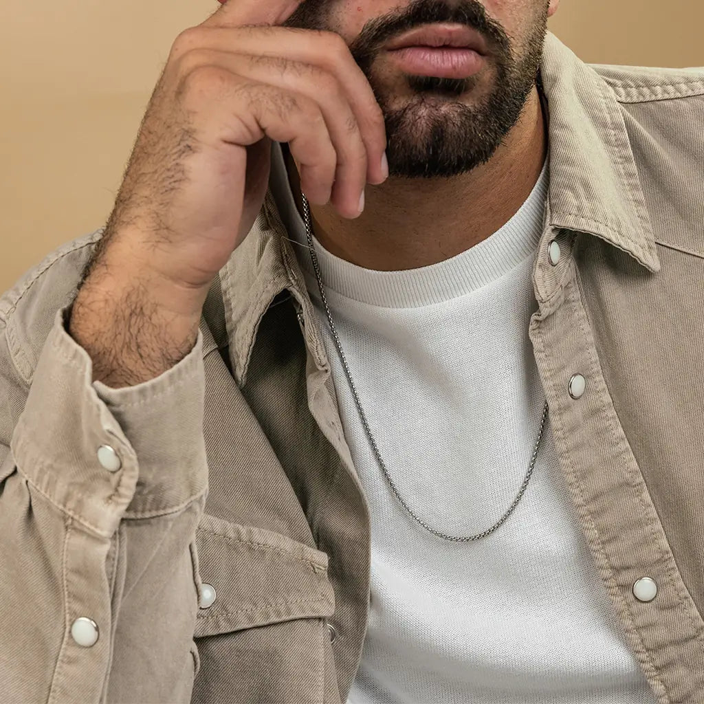שרשרת לגבר - שרשרת ברונו כסף