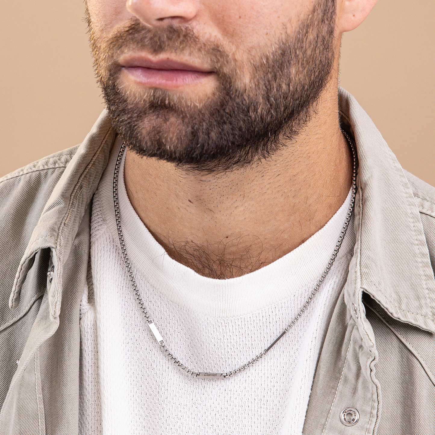 שרשרת חריטה לגבר - לאו כסף