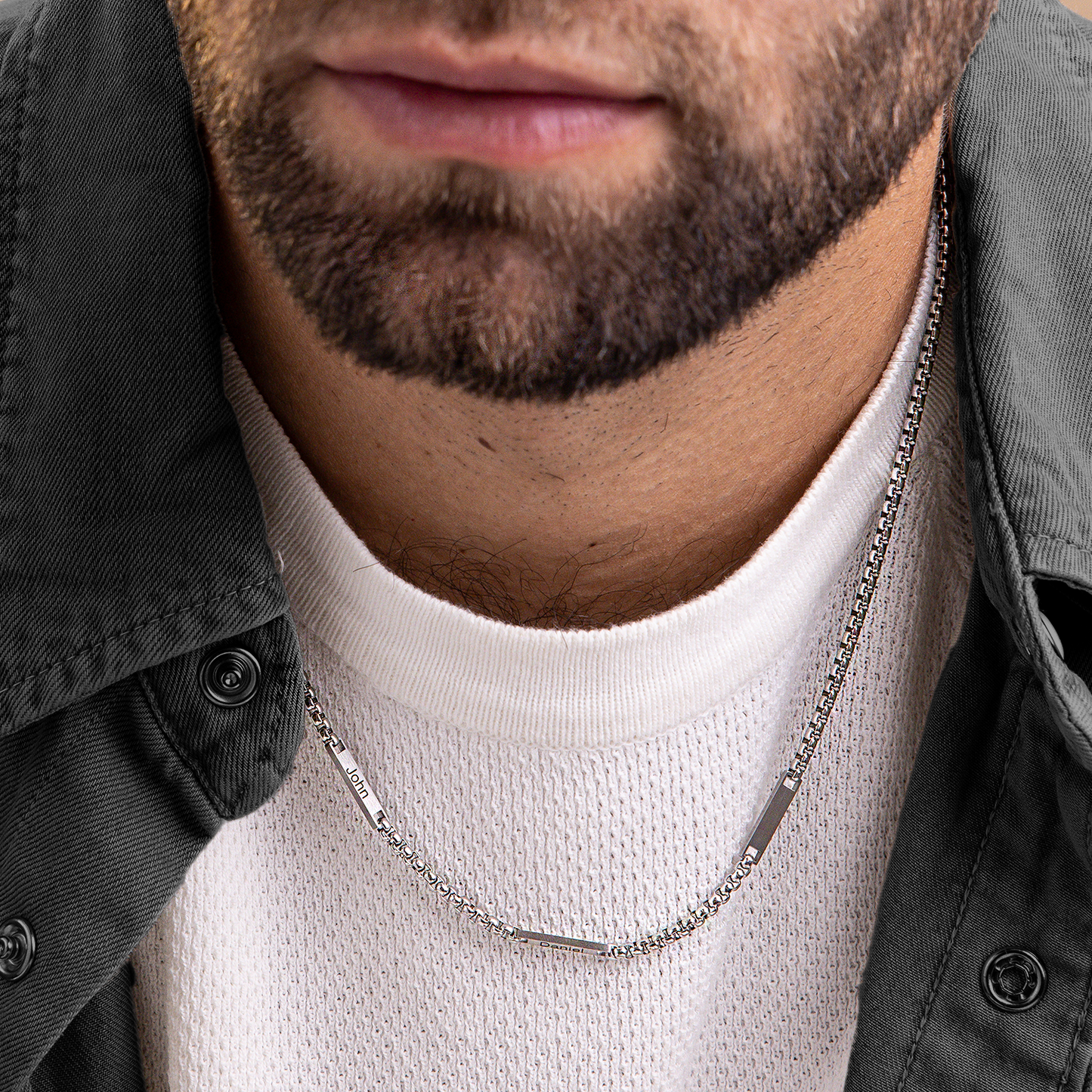 שרשרת חריטה לגבר - לאו כסף